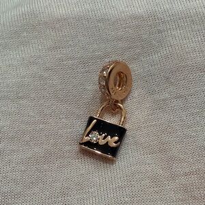 Pandora Black and Rose Gold Precious to me lock Charm